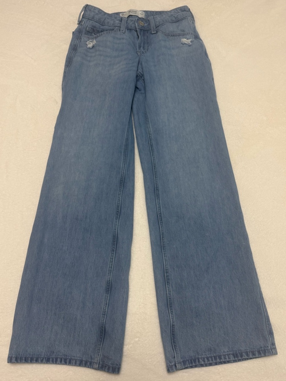HOLLISTER Low Rise Baggy Wide Leg Jeans Blue Size 23 GUC - Picture 3 of 13
